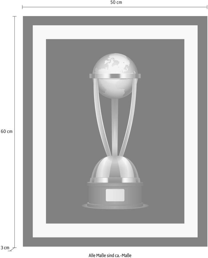 Queence Wanddecoratie Bokaal HD premium posterdruk incl. houten lijst - Foto 2