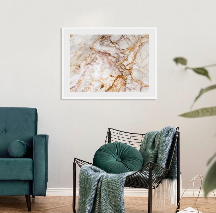 Queence Wanddecoratie Christopher HD premium posterdruk incl. houten lijst (1 stuk)