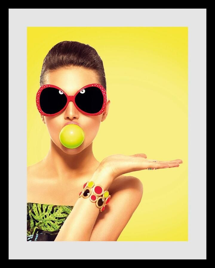 Queence Wanddecoratie Citruspower HD premium posterdruk incl. houten lijst (1 stuk) - Foto 2
