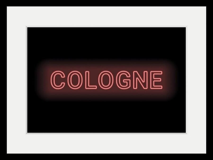 Queence Wanddecoratie COLOGNE LIGHTS HD premium posterdruk incl. houten lijst (1 stuk) - Foto 4