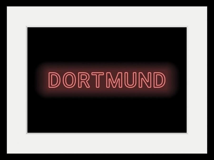 Queence Wanddecoratie DORTMUND LIGHTS HD premium posterdruk incl. houten lijst (1 stuk) - Foto 4