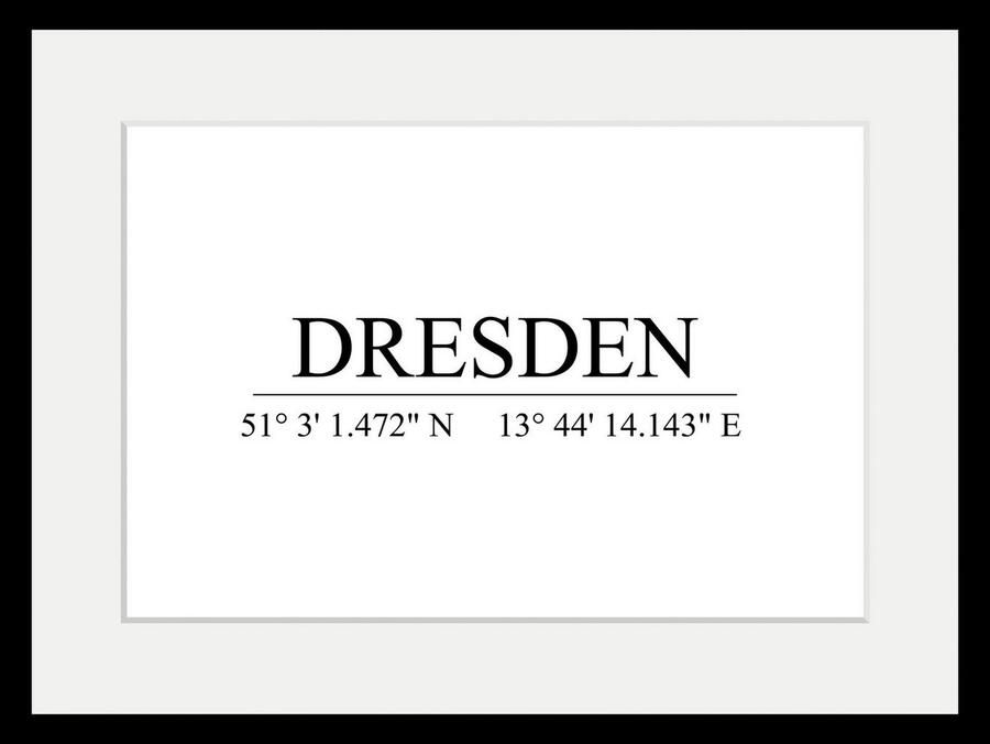 Queence Wanddecoratie Dresden HD premium posterdruk incl. houten lijst (1 stuk) - Foto 3