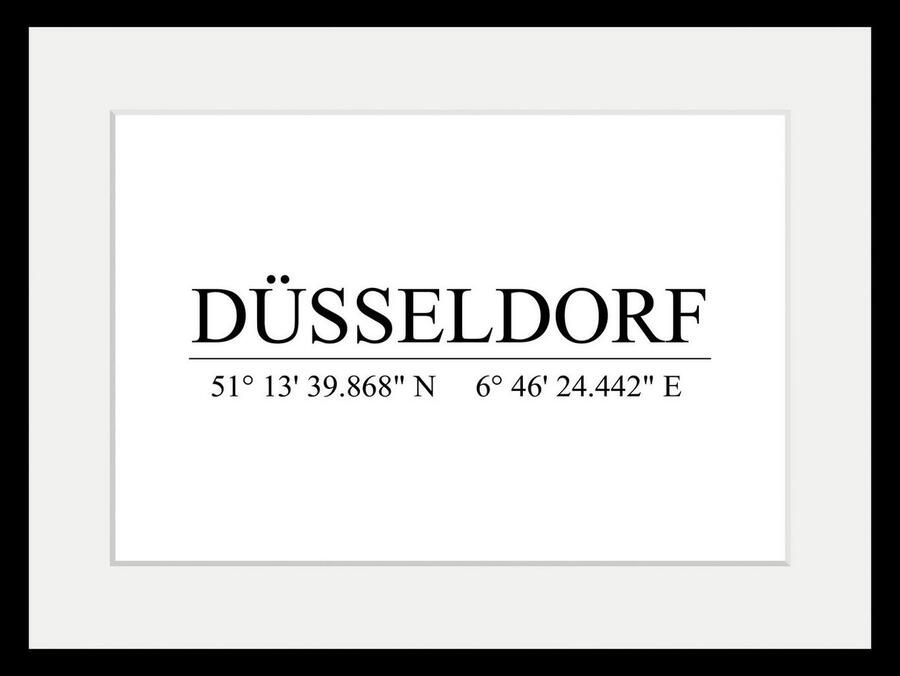 Queence Wanddecoratie Düsseldorf HD premium posterdruk incl. houten lijst (1 stuk) - Foto 3