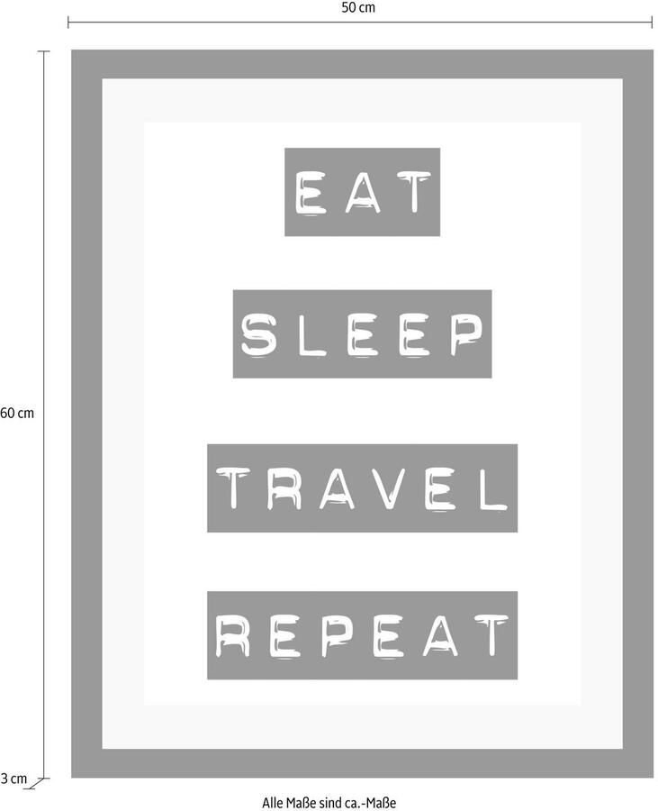 Queence Wanddecoratie Eat HD premium posterdruk incl. houten lijst - Foto 3