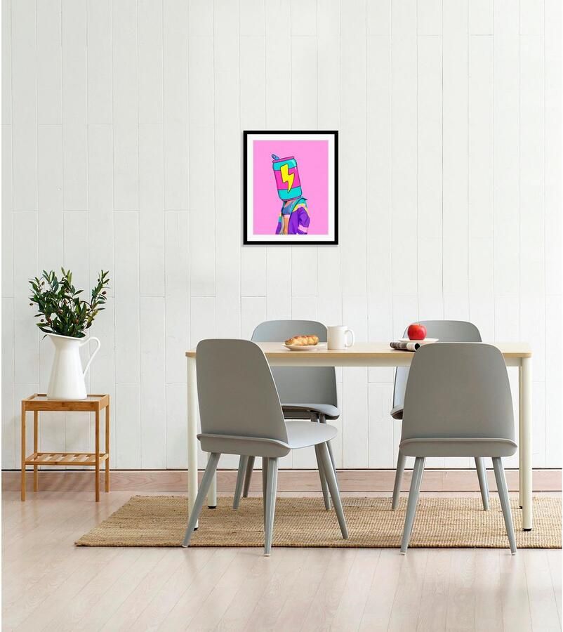 Queence Wanddecoratie Energy HD premium posterdruk incl. houten lijst (1 stuk) - Foto 3