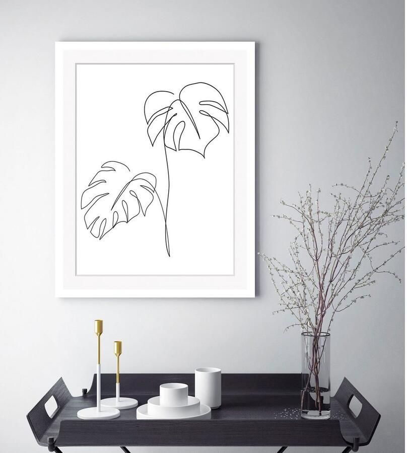 Queence Wanddecoratie Fabrice HD premium posterdruk incl. houten lijst (1 stuk) - Foto 2