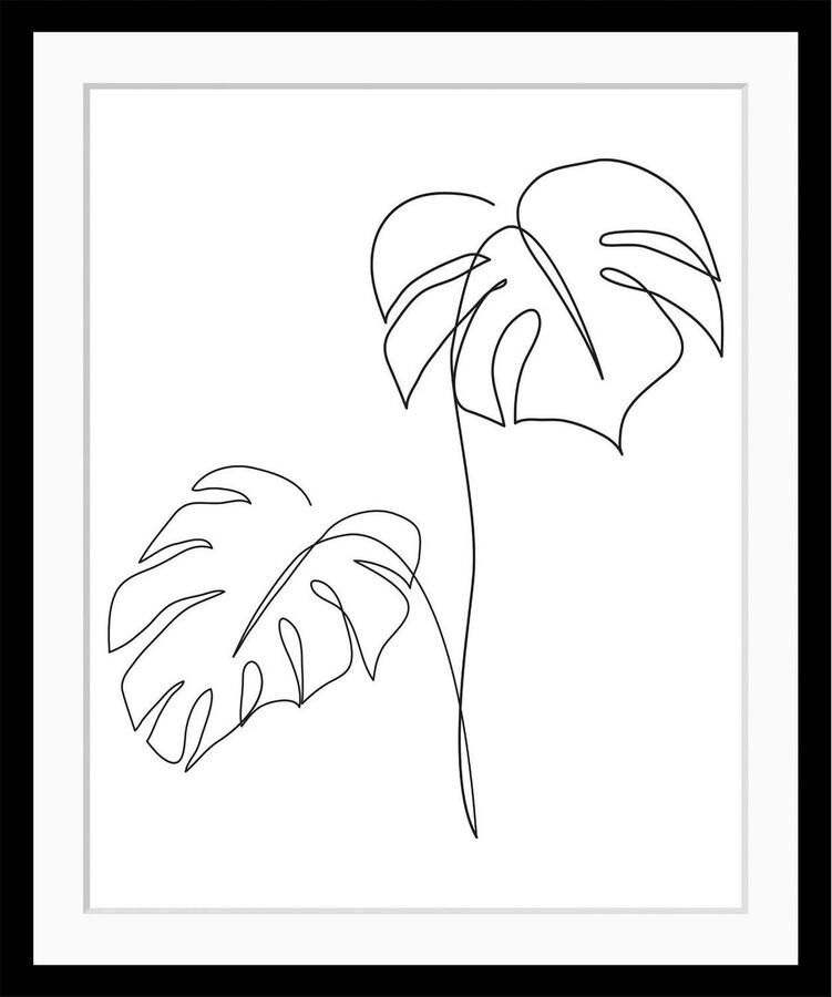 Queence Wanddecoratie Fabrice HD premium posterdruk incl. houten lijst (1 stuk)
