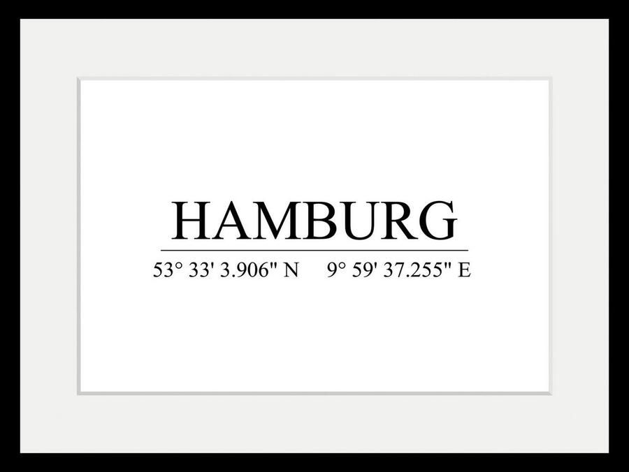 Queence Wanddecoratie Hamburg HD premium posterdruk incl. houten lijst (1 stuk) - Foto 3