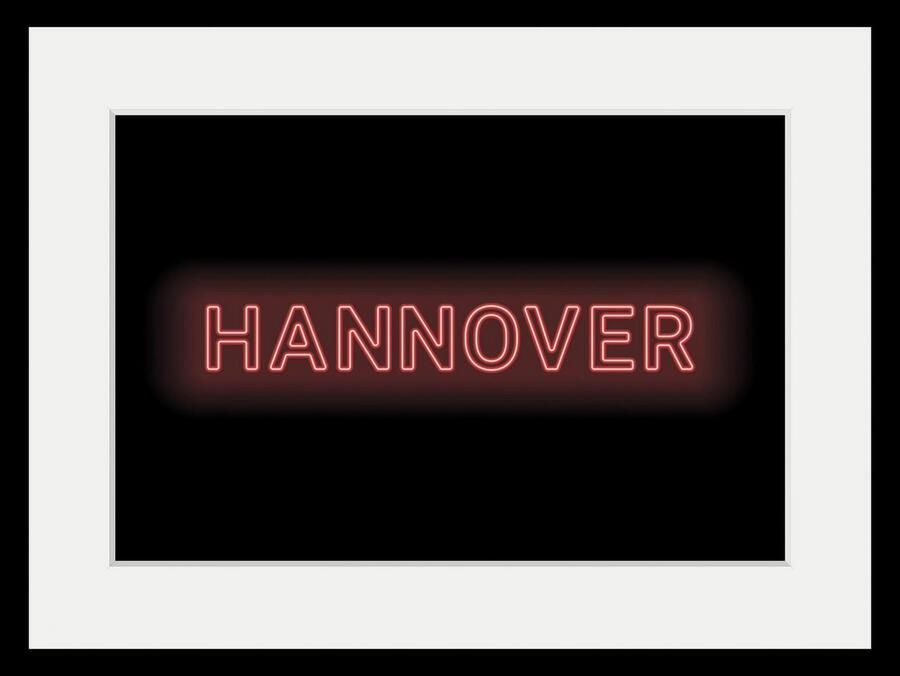 Queence Wanddecoratie HANNOVER LIGHTS HD premium posterdruk incl. houten lijst (1 stuk) - Foto 4
