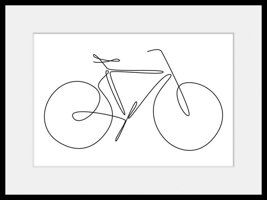 Queence Wanddecoratie I want to ride my bicycle HD premium posterdruk incl. houten lijst (1 stuk) - Foto 3