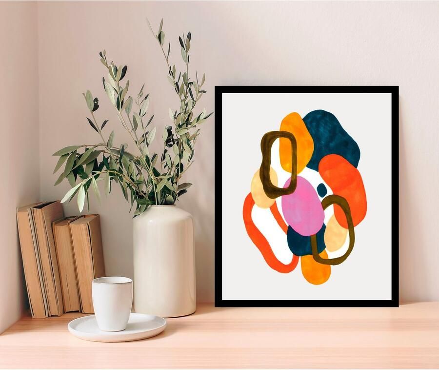 Queence Wanddecoratie Joko HD premium posterdruk incl. houten lijst (1 stuk) - Foto 3