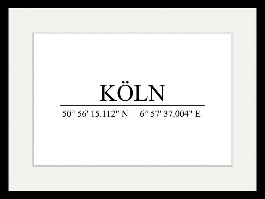 Queence Wanddecoratie Keulen HD premium posterdruk incl. houten lijst (1 stuk) - Foto 3