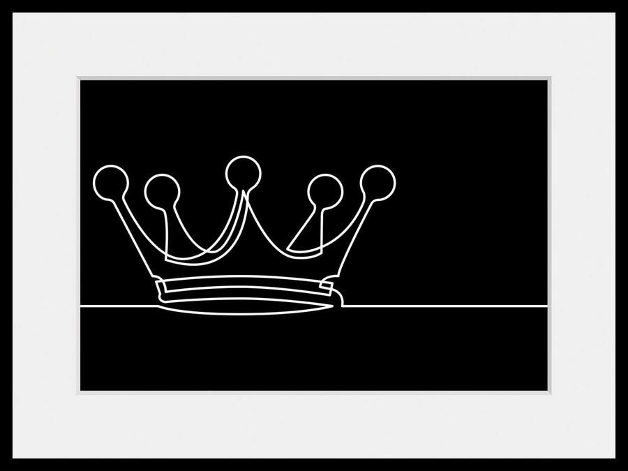 Queence Wanddecoratie King HD premium posterdruk incl. houten lijst (1 stuk) - Foto 4