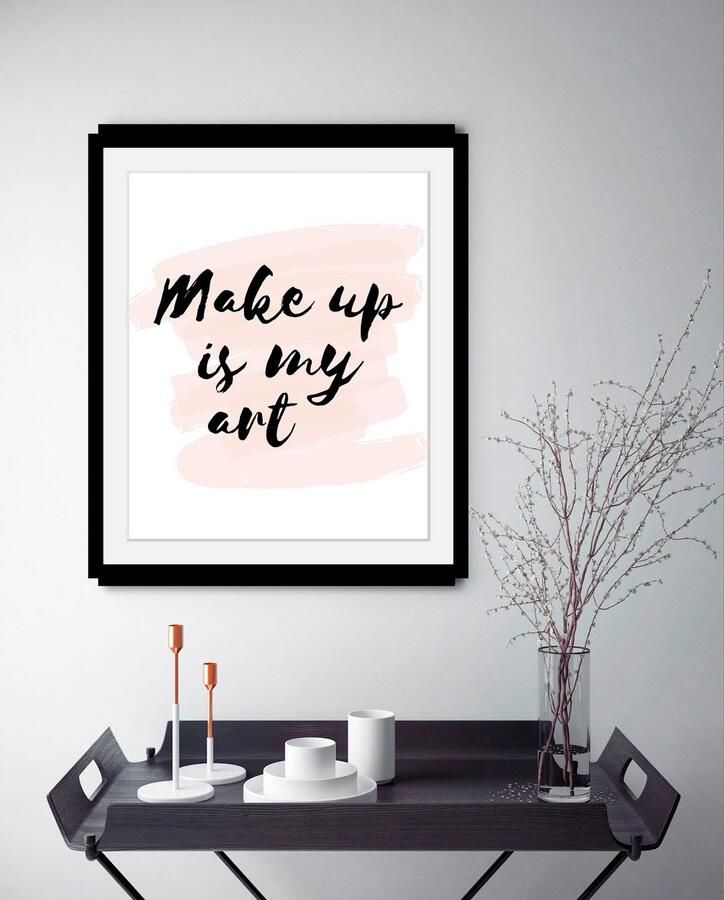 Queence Wanddecoratie Make up HD premium posterdruk incl. houten lijst - Foto 3