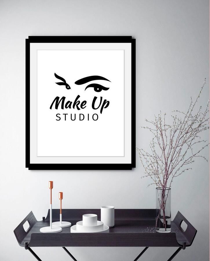 Queence Wanddecoratie Make up Studio HD premium posterdruk incl. houten lijst - Foto 3