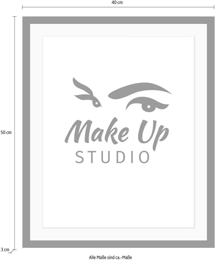 Queence Wanddecoratie Make up Studio HD premium posterdruk incl. houten lijst - Foto 2