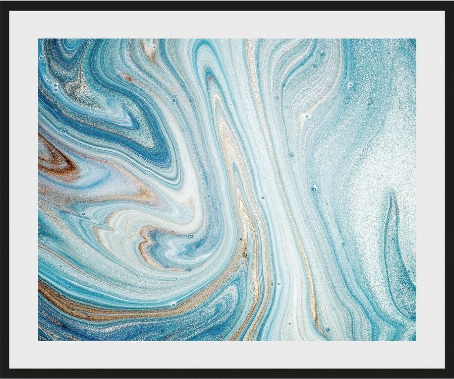 Queence Wanddecoratie Marcello HD premium posterdruk incl. houten lijst (1 stuk) - Foto 4