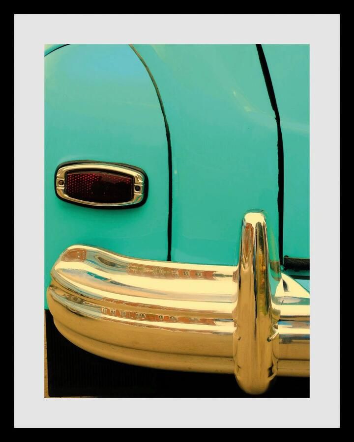Queence Wanddecoratie Oldtimer HD premium posterdruk incl. houten lijst (1 stuk) - Foto 2