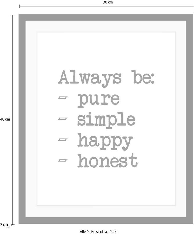 Queence Wanddecoratie Opsomming HD premium posterdruk incl. houten lijst - Foto 3