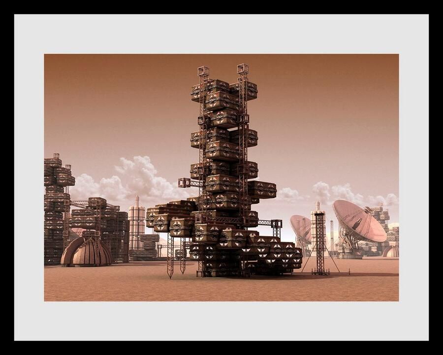 Queence Wanddecoratie STATION HD premium posterdruk incl. houten lijst (1 stuk) - Foto 2