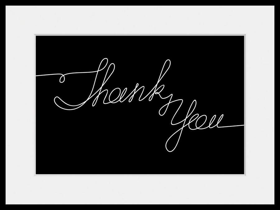 Queence Wanddecoratie Thank you HD premium posterdruk incl. houten lijst (1 stuk) - Foto 4