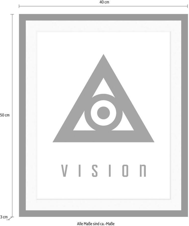 Queence Wanddecoratie Vision HD premium posterdruk incl. houten lijst - Foto 2