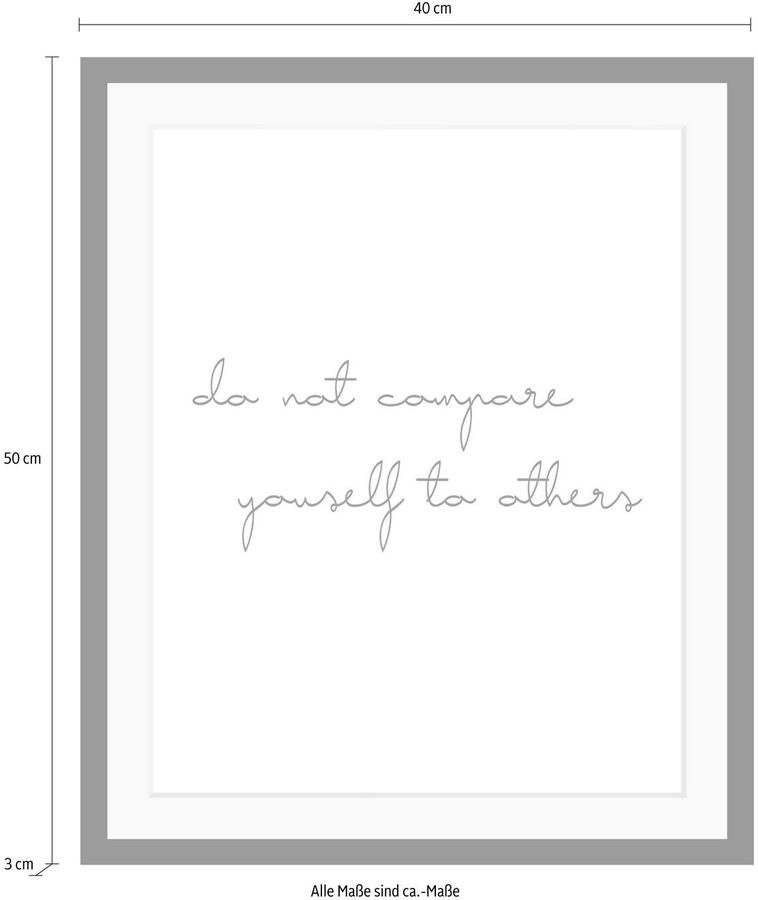 Queence Wanddecoratie Zelfliefde HD premium posterdruk incl. houten lijst - Foto 3