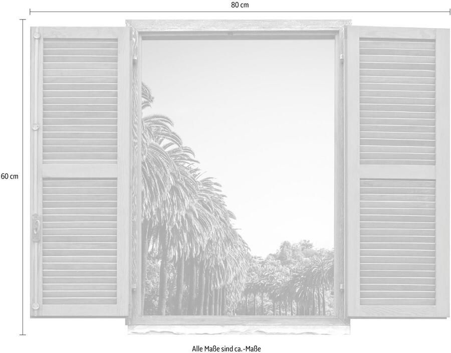 Queence Wandfolie Allee Muursticker muurdecoratie zelfklevend 3D raam (1 stuk) - Foto 2