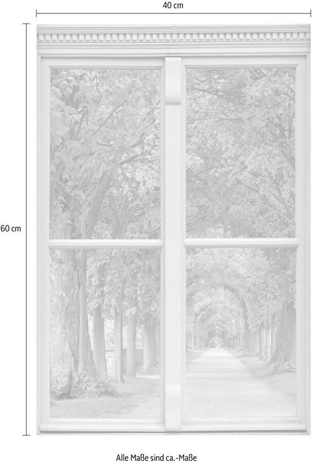 Queence Wandfolie Allee Muursticker muurdecoratie zelfklevend 3D raam