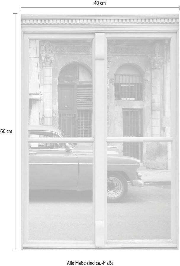 Queence Wandfolie Auto Muursticker muurdecoratie zelfklevend 3D raam - Foto 2