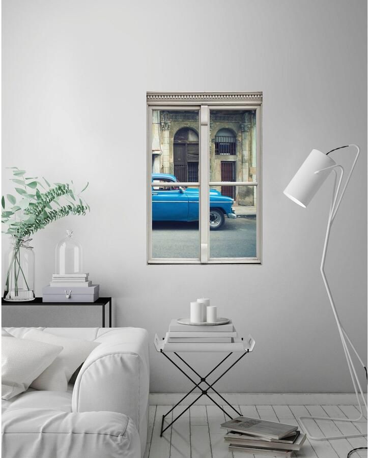 Queence Wandfolie Auto Muursticker muurdecoratie zelfklevend 3D raam