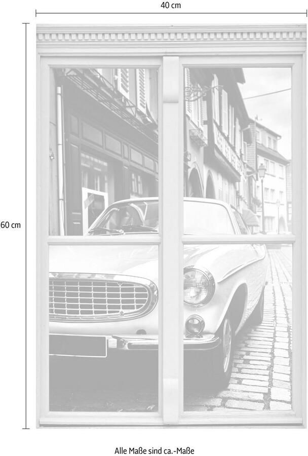 Queence Wandfolie Auto Muursticker muurdecoratie zelfklevend 3D raam - Foto 2