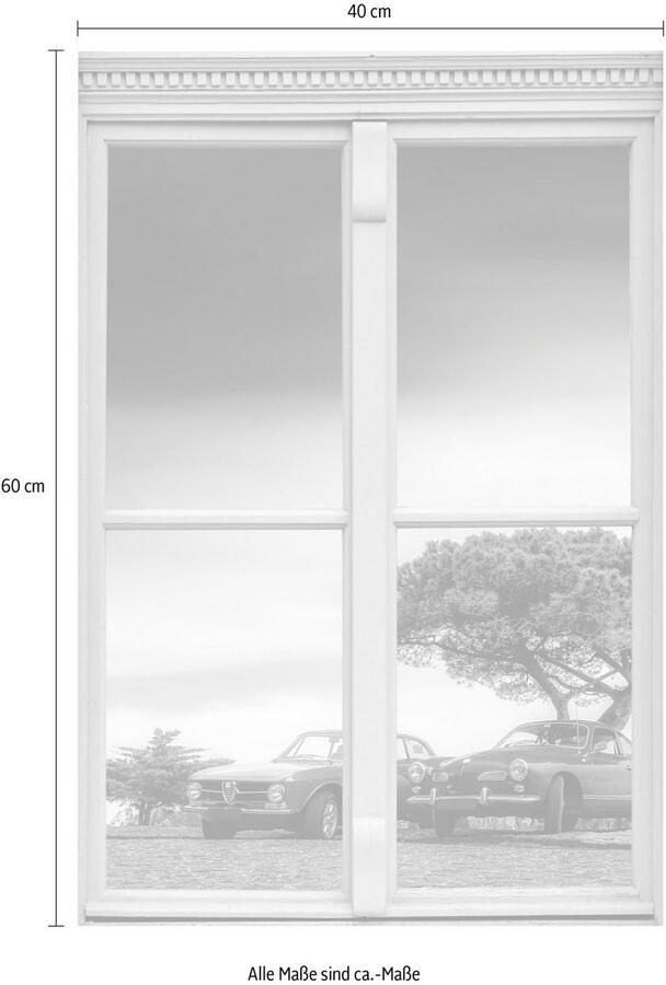 Queence Wandfolie Auto's Muursticker muurdecoratie zelfklevend 3D raam - Foto 2