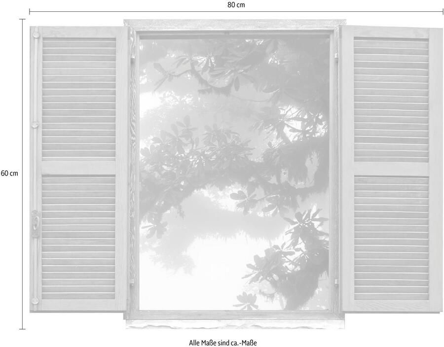 Queence Wandfolie Aziatische boom Muursticker muurdecoratie zelfklevend 3D raam (1 stuk) - Foto 2