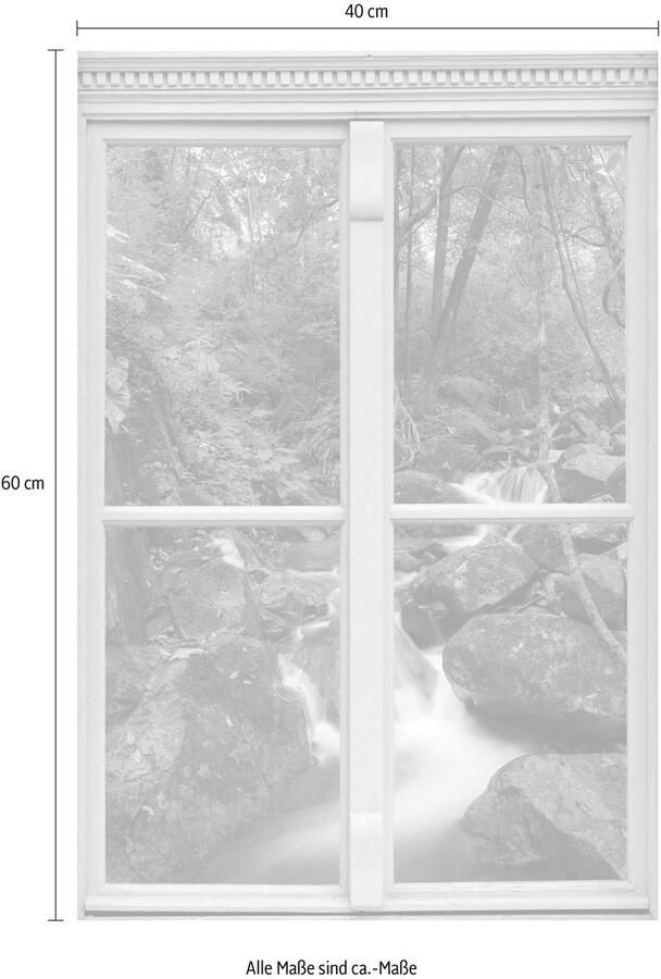 Queence Wandfolie Beek Muursticker muurdecoratie zelfklevend 3D raam - Foto 2