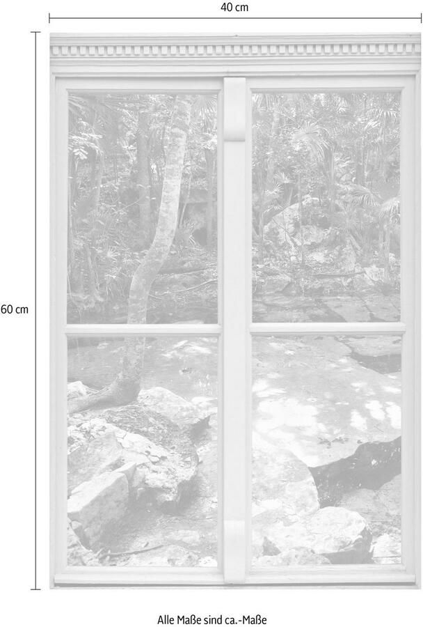 Queence Wandfolie Beek Muursticker muurdecoratie zelfklevend 3D raam - Foto 2