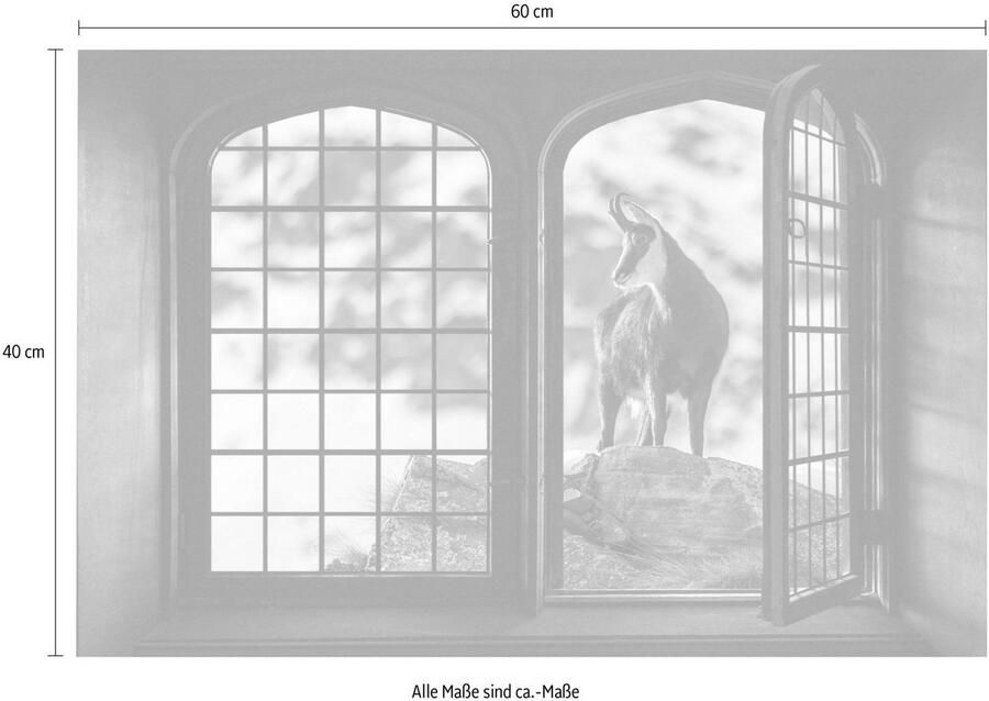 Queence Wandfolie Bergen Muursticker muurdecoratie zelfklevend 3D raam