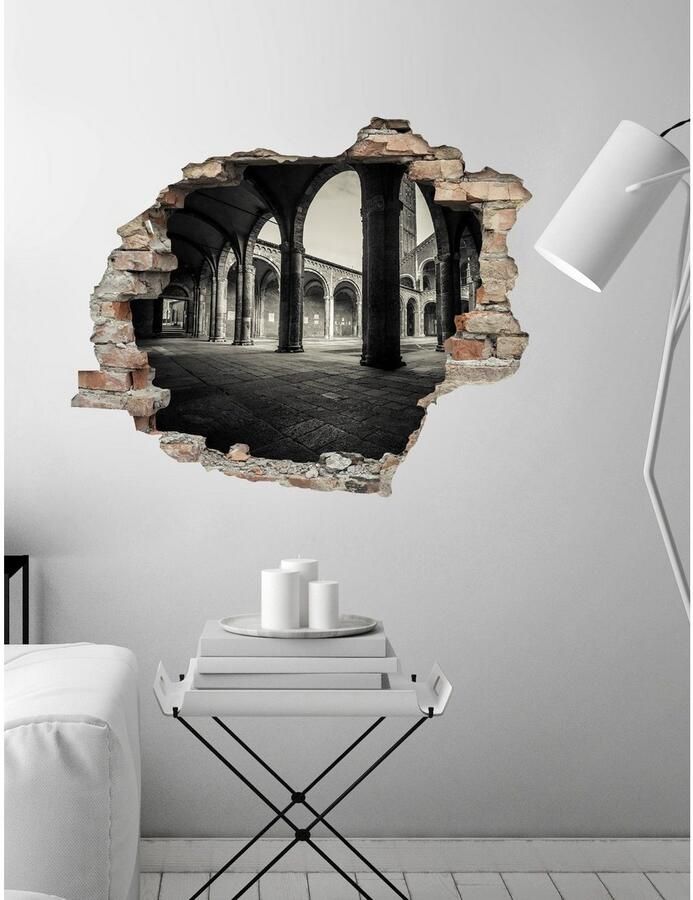 Queence Wandfolie Bogen Muursticker muurdecoratie zelfklevend 3D muurdurchbraak (1 stuk) - Foto 2