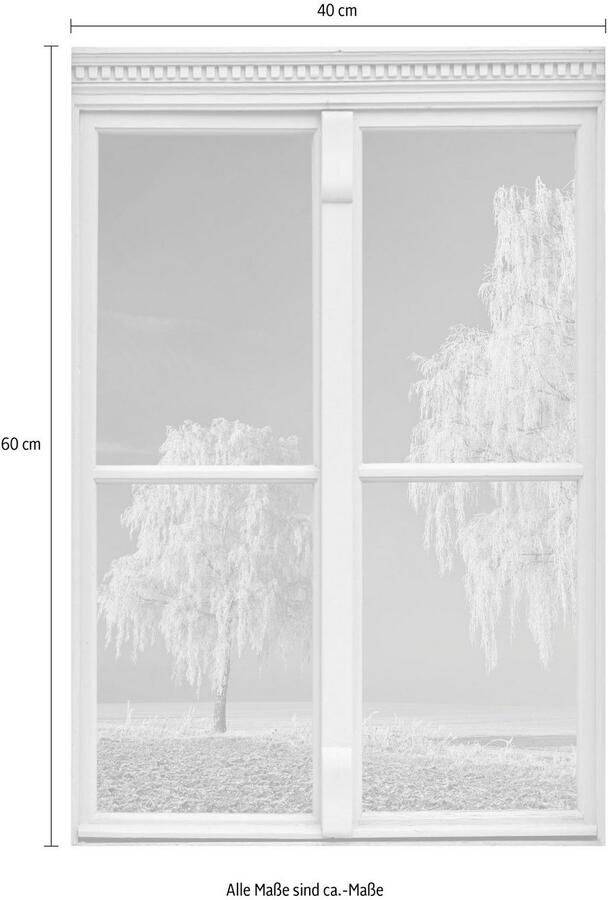 Queence Wandfolie Bomen Muursticker muurdecoratie zelfklevend 3D raam - Foto 2