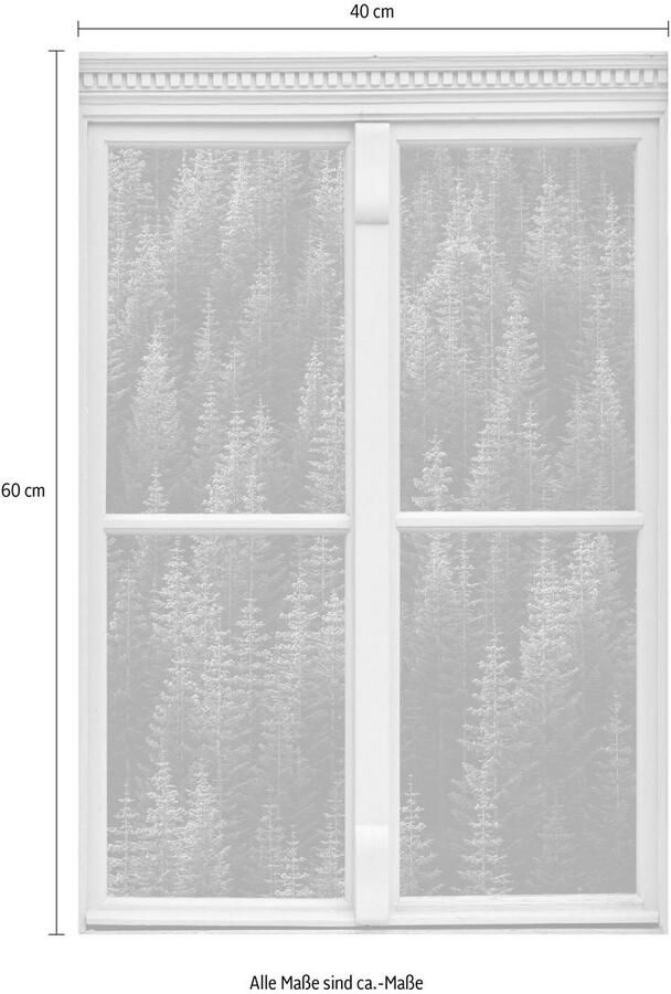 Queence Wandfolie Bomen Muursticker muurdecoratie zelfklevend 3D raam - Foto 2