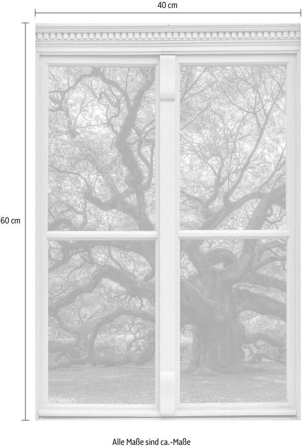 Queence Wandfolie Boom Muursticker muurdecoratie zelfklevend 3D raam - Foto 2