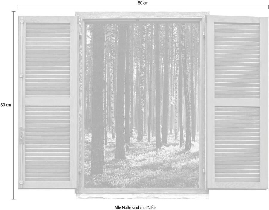 Queence Wandfolie Bos Muursticker muurdecoratie zelfklevend 3D raam (1 stuk) - Foto 2