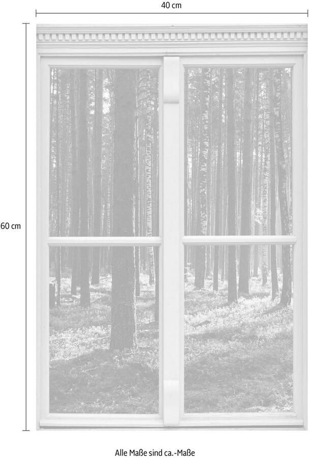 Queence Wandfolie Bos Muursticker muurdecoratie zelfklevend 3D raam - Foto 2