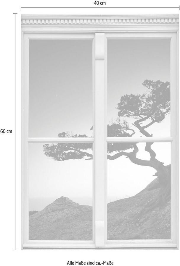 Queence Wandfolie Kust Muursticker muurdecoratie zelfklevend 3D raam - Foto 2