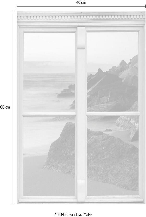 Queence Wandfolie Kust Muursticker muurdecoratie zelfklevend 3D raam - Foto 2