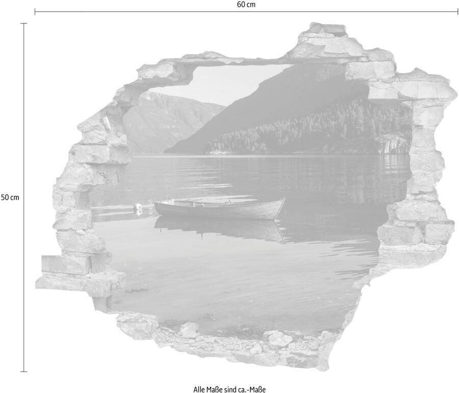 Queence Wandfolie Meer Muursticker muurdecoratie zelfklevend 3D muurdurchbraak (1 stuk) - Foto 2