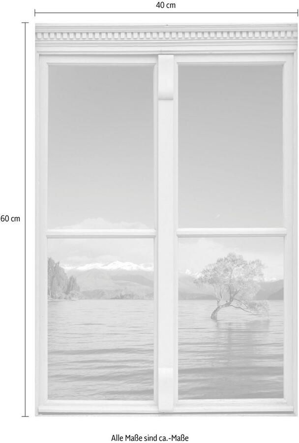 Queence Wandfolie Meer Muursticker muurdecoratie zelfklevend 3D raam - Foto 2