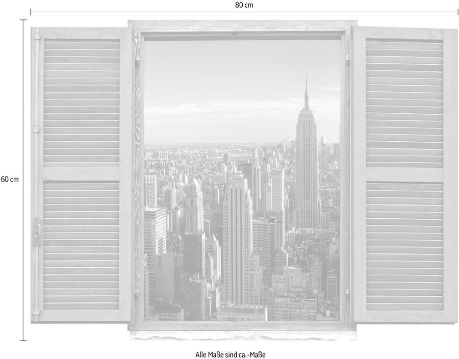 Queence Wandfolie New York Muursticker muurdecoratie zelfklevend 3D raam (1 stuk) - Foto 2