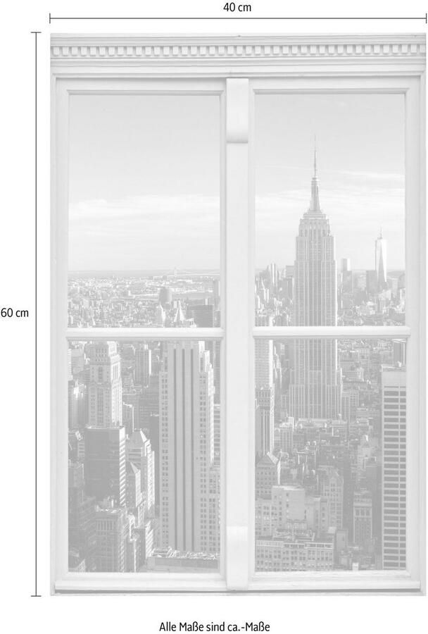 Queence Wandfolie New York Muursticker muurdecoratie zelfklevend 3D raam