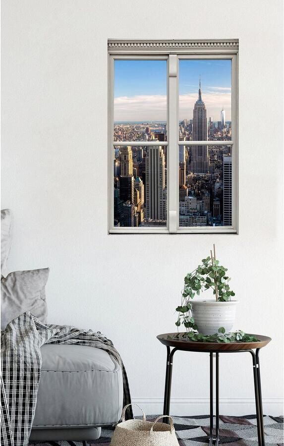 Queence Wandfolie New York Muursticker muurdecoratie zelfklevend 3D raam - Foto 2